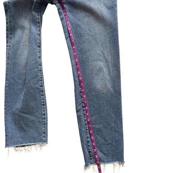J Crew Jeans Womens 26 Blue Stovepipe High Rise Re-Imagined Raw Hem Distressed - Picture 8 of 12